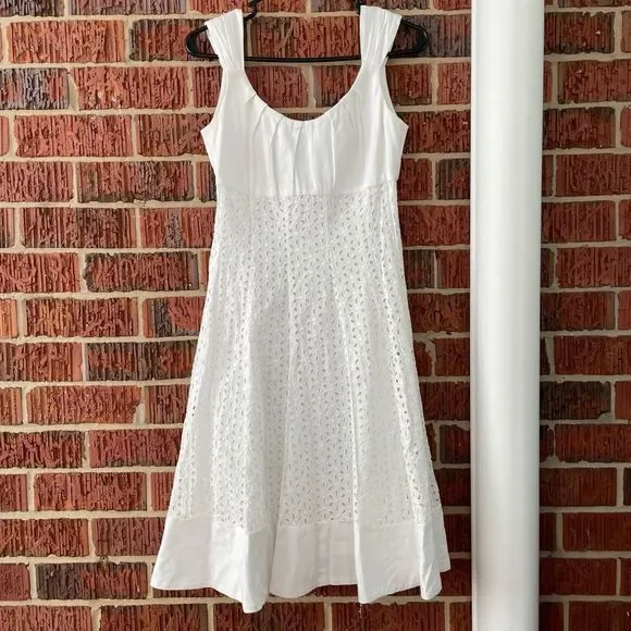 White eyelet midi dress - Picture 7 of 8